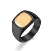 Bröllopsringar Fashion Rostfritt stål Square Ring Par Män och kvinnor Trendiga Simple Punk Jewelry Gift 10135