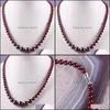 Necklaces & Pendants Natural Garnet Graduated Round Beads Necklace 17 Inch Jewelry For Gift F190 Chains Drop Delivery 2021 Wyx0N