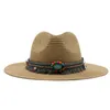 Sun Hats Women Men Men Western Cowboy Band Belt Zomerhoeden Wijd Zwerkte Ronde Top Casual Vintage Luxury Beach Outdoor Men Hoeden