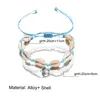 2 teil/satz Böhmen Sommer Schmuck Schildkröte Shell Fußkettchen Mode Fuß Kette Charme Perlen Knöchel Armband für Frauen