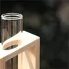 Crystal Glass Test Tube Vase in Wooden Stand Flower Pots for Hydroponic Plants Home Garden Decoration 507 R2