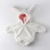 Baby Girl Body Słodkie Królik Ucha Z Długim Rękawem Kapturem Kombinezon Corduroy Ciepłe Jesień Zimowy Body Urodzone Ubrania Dziecko 210713
