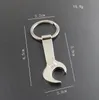 200PCS Silver Metal Wrench Spanner Beer Bottle Opener Key Chain Keyring Gift SN2414