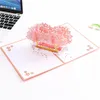 Cartes de voeux 3D-Up joyeux anniversaire anniversaire pour petite amie saint valentin rose cerisier japon Style fête fournitures