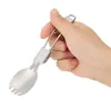 200 PCS Pliant En Acier Inoxydable Cuillère Spork Fourchette En Plein Air Camping Randonnée Voyageur Cuire SN2592