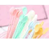 Flatware Portable Coffee Tea Spoon Long Handle Disposable Mini Ice Cream Tools Party Supplies Plastic Kitchen Accessories