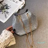 Shoulder Bags Clutch Diamonds Bag Rhinestone Chain Luxury Ladies Purse Handbags Evening/Party/Wedding Sliver Pouch