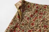 Sommer Frauen Kontrastfarbe Blumendruck Minirock Vintage Paket Hüften Kurze Röcke Seitlicher Reißverschluss 210621