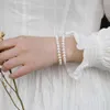 White Freshwater Pearl Bracelet Female 6-7mm Thread Growth Pattern Simple Gift Ins Temperament Valentine's Day Christmas Gift G1026