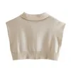 Mulheres Vintage Elegante Largura Tops Verão Forma Chic Curto Bege Tees Streetwear Womem Casual Top Meninas Bonito 210527