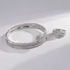 مصمم الأظافر Women039S Bracelet Ring مجموعة مجوهرات فاخرة عيد الميلاد حفلة الزوجين الفولاذ المقاوم للصدأ 4285368
