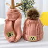 Children's hat and scarf set combination boys girls lovely thick style autumn winter warm knitting wool neck 211126
