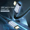 USB C TOC 케이블 Typec 3.1 Gen2 10Gbps 100W 빠른 데이터 코드 USB-C Type-C 케이블 삼성 S20 MacBook iPad Huawei Xiaomi