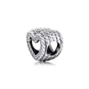 100% 925 Sterling Silver Snake Chain Pattern Open Heart Amulets Fit Europe Original Bracelet S925 Beads Silver Jewelry Q0531
