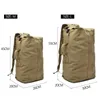 Men Military Backpack Tactical Bag Travel Climbing Handbag Army Bags Canvas Foldable Bucket Cylinder Shoulder Pack Sports XA129D Q0721