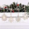 Christmas Decorations Set Of 24 Tree Pendant Wooden Snowflakes Hanging Tags Unfinished Ornament Winter Home Decor For DIY MDJ998