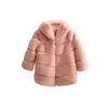Tjej Faux Fur Coat / Winter Hoody 6 färger tillgängliga 211204
