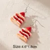 Hars Aardbei Cake Hangers Opknoping Oorbellen Simulatie Voedsel Dangle Earring Sleutelhanger Mode-sieraden Accessoires