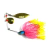 Hengjia Spoon Spinnerbait Buzzbait Sequins Metal Fishing Lure Beard 40PCS /ロット17G Bionicのためのスカート