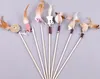 Cat Toys Funny Stick Interactive Kitten Wood Wand Feather Bell Fish Rat Doll Catcher Teaser Exercise for Indoor Animal