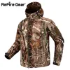 ReFire Gear Camouflage Military Jacket Men Waterproof Soft Shell Tactical US Army Clothing Winter Fleece Coat Windbreaker 211126
