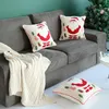 Cushion/Decorative Pillow Large Throw Case Cushion Merry Christmas Decoration Santa Pattern Embroidered White Covers