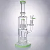 Glass Bong Hookah 11 Inch Water Pipe Birdcage Perc 14mm Female Joint Oil Rig Double Stereo Matrix Dab Rigs 5mm Thick Bongs Drum Percolators With Bowl Hookahs