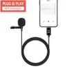 USB C (Tip-C) Lavalier Lap Condenser Android / Windows Akıllı Telefonlar, Röportaj Tipi-C Mikrofon Samsung Huawei