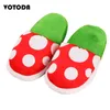 Piranha Decoration Flower Cosplay Slippers Winter Women Cartoon Creative Plush Slides Halloween Carnival Christmas Cosplay Shoes H1115