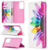 Casos de telefone da carteira para Samsung Galaxy S22 S21 S20 Note20 Ultra S10 Plus Beautiful Colorful Painting Pattern Pattern Magnetic Flip Kickstand Case com slots de cartão