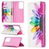 Étuis de téléphone portefeuille pour Samsung Galaxy S22 S21 S20 Note20 Ultra S10 Plus Beau motif de peinture colorée Étui à rabat magnétique avec fentes pour cartes