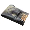 Jeans da uomo con buco strappato, pantaloni dritti alla moda skinny AW801 211111