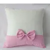 Bowknot Taie d'oreiller personnalisé Sublimation DIY Canapé Coussin Couverture Hôtel Chambre Décoration 40 * 40cm 4931 Q2