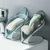 クリエイティブバスツール葉の形の石鹸の泡Pouf Holders水排水石鹸石鹸浴槽の皿