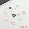 10pcs/pack Lock key Metal Charms Enamel Golden Pendants Earring DIY Fashion Jewelry Accessories