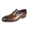 Jurk Schoenen Phenkang Heren Italiaanse Wingtip Echt Lederen Oxford Puntige Teen Slip op Bruiloft Business Mens Platform