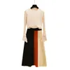 Trui pakken herfst winter retro elegante rok tweedelige pak vrouwelijke mode plus size A-lijn rokken 210601