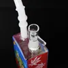Bong en verre boîte à jus fumer tuyau d'eau narguilé plate-forme pétrolière tuyaux de chicha Dab bécher barboteur avec receveur de glace Bongs narguilés