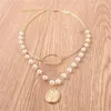 Collier rétro multicouche tête de vierge marie, pendentifs en or avec perles européennes et américaines, bijoux pour femmes, cadeau 296B