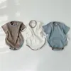 Nuevos monos otoño manga larga 100% algodón sólido bebé niñas niños invierno tops recién nacido niño ropa 210309