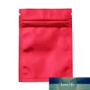 100 unids/lote bolsa plana de papel de Mylar rojo brillante muesca de lágrima resellable reutilizable frutas secas nueces paquete de granos de café bolsas