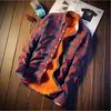 Men's Casual Shirts Winter Fleece Plaid Flannel Men Long Sleeve Shirt Streetwear Thick Warm Cotton Liner Dress Chemise Homme189S