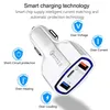 3-portars billaddare 7A 35W USB Snabbladdning Typ C Snabbladdning Auto Strömadapter För iPhone Android Smart Phone Tablet