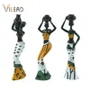Vilead African Statues Resin Figurines Ljushållare Inredning Heminredning Hantverk Smycken För Vardagsrum Sovrum Tabell 210924