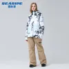 Giacche da sci Tuta da neve da donna colorata Abbigliamento da sci impermeabile antivento Set da snowboard e pantaloni da donna