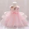 2021 Toddler Ceremony 1st Birthday Dress For Baby Girl Clothing Sequin Princess Dresses Baptism Gown Girls Party Wedding Dress G1129