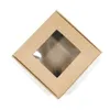 2021 Kraft Paper Package Box Rzemiosło Sztuki Pudełka Do przechowywania Biżuteria Tablion Karton Do DIY Soap Prezent Opakowania z przezroczystym