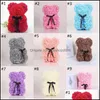 Favor Evento Festivo Festive Supplies Home Gardenroe Teddy Day 25cm Flor Bear Artificial Christmas para mulheres Valentins Gift Sea Ship Hwf9