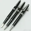 طبعة محدودة سوداء الراتنج سلسلة الفضة تقليم الكلاسيكية mt حبر جاف القلم / نافورة القلم للكتابة