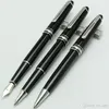 Limited Edition Black Resin Series Silver Trim Classique Mt Ballpond Pen/Pen -Fountain Pen para escrever